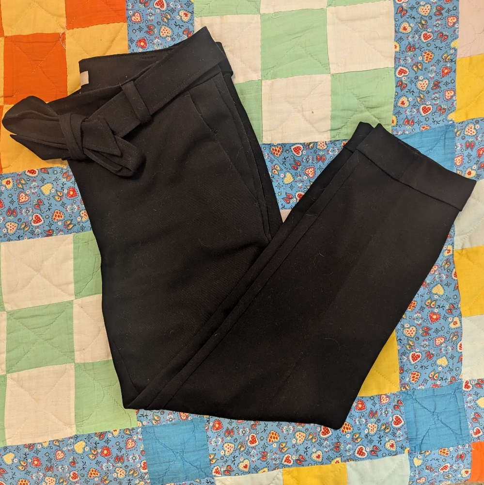 LOFT Black Dress Pants with Tie Waist